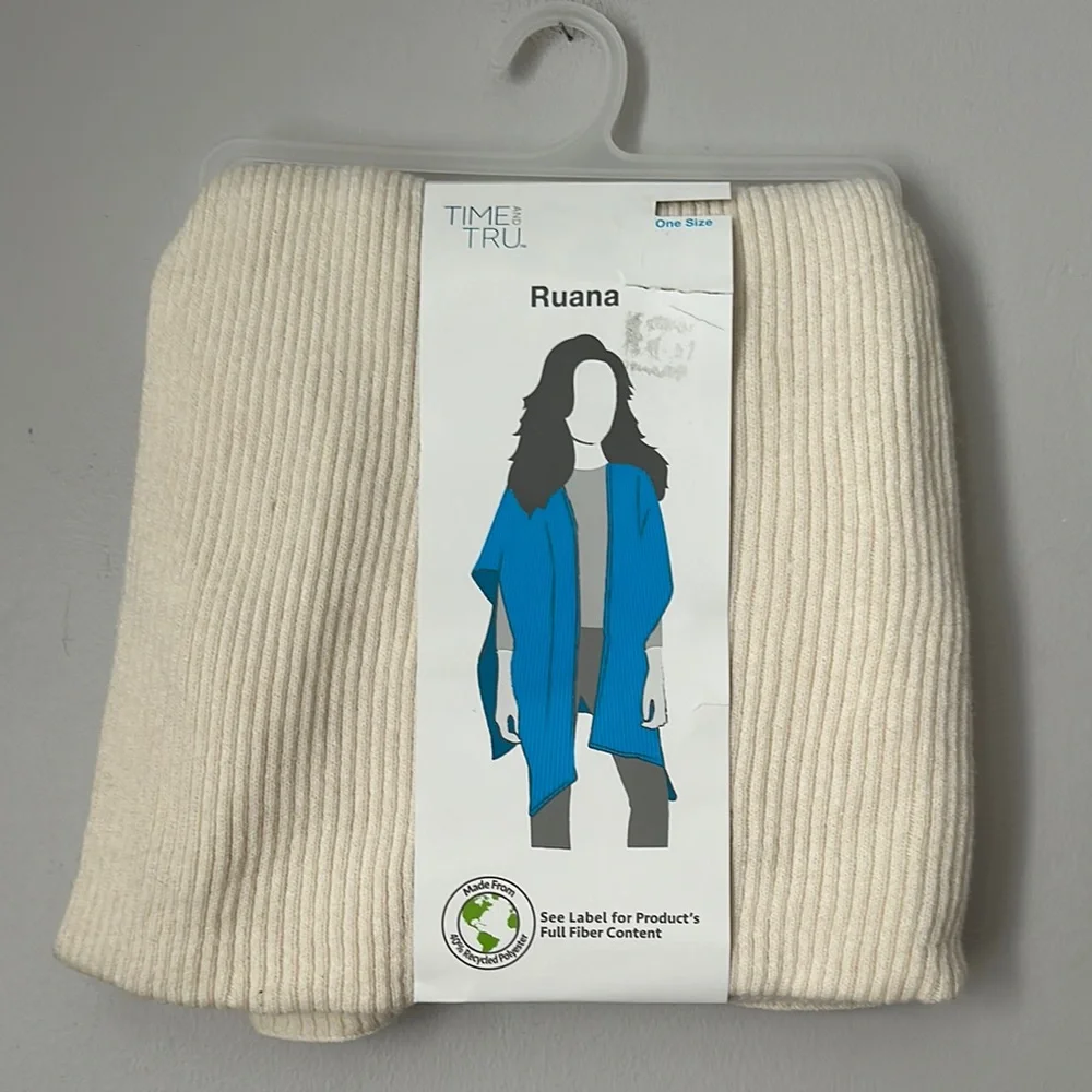 Cream Ruana Multi-wear wrap NWT